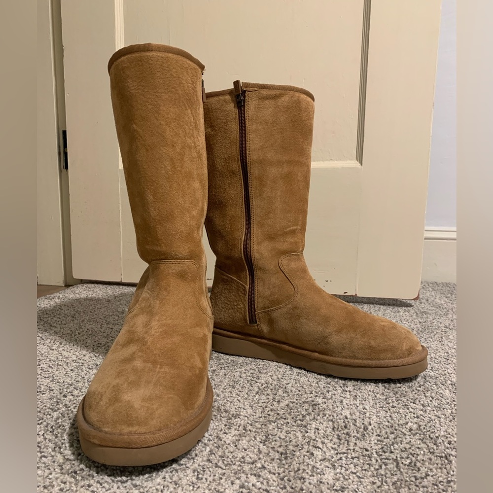 Tall UGG Chestnut Boots with Zipper